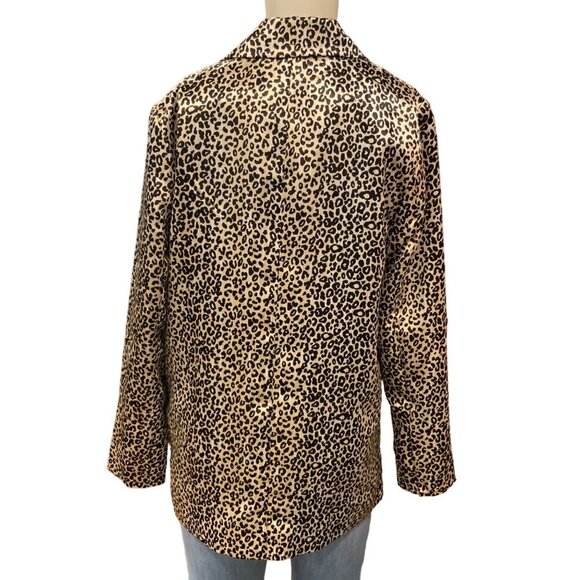 Nine West Leopard print Blazer women’s size small black/gold - Picture 3 of 13